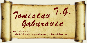 Tomislav Gaburović vizit kartica